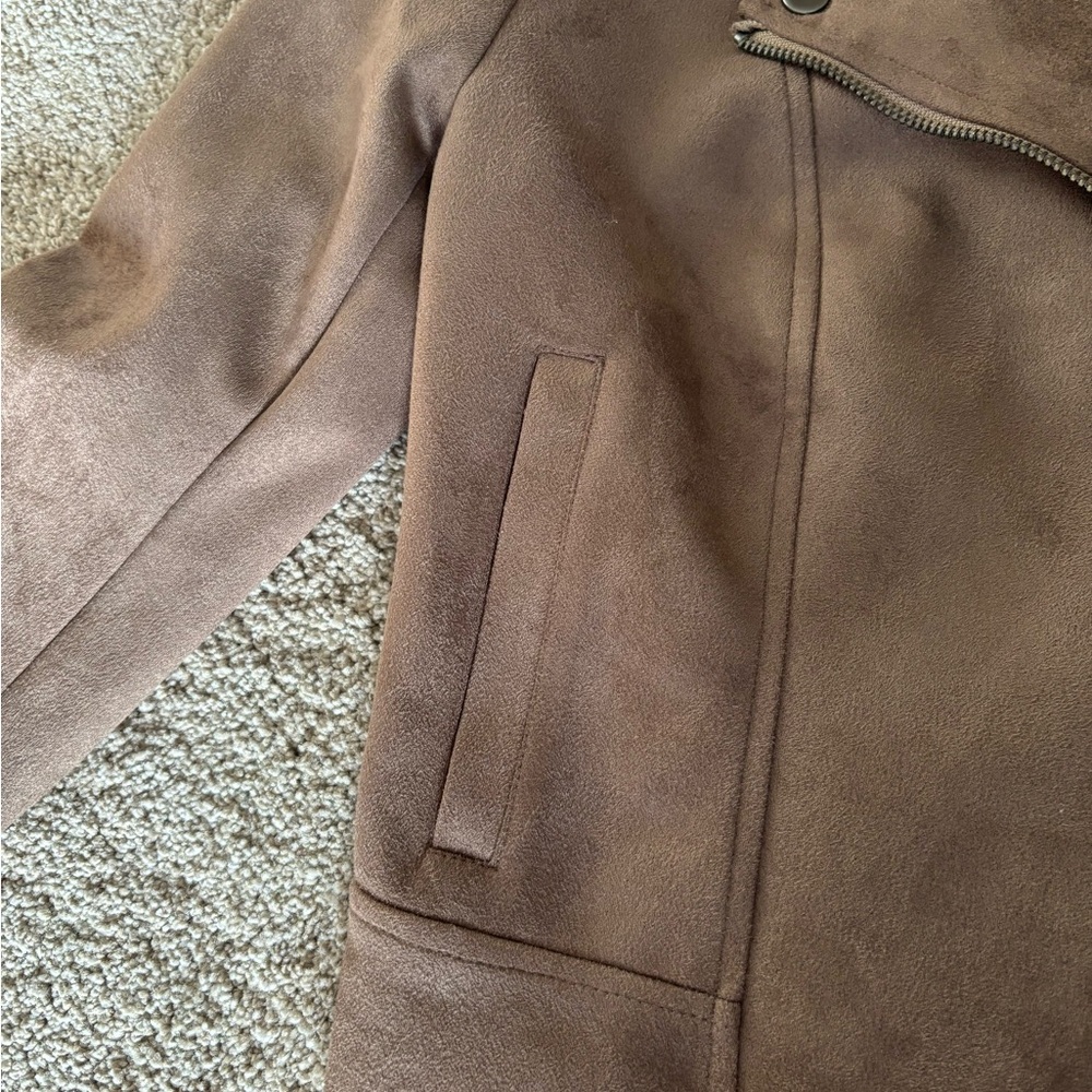 BB Dakota Brown Faux-Suede Moto Jacket - Picture 7 of 7